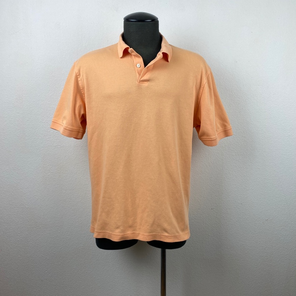 ARROW Men's Golf Polo Cotton Shirt Large Orange Short Sleeves Classic Sport